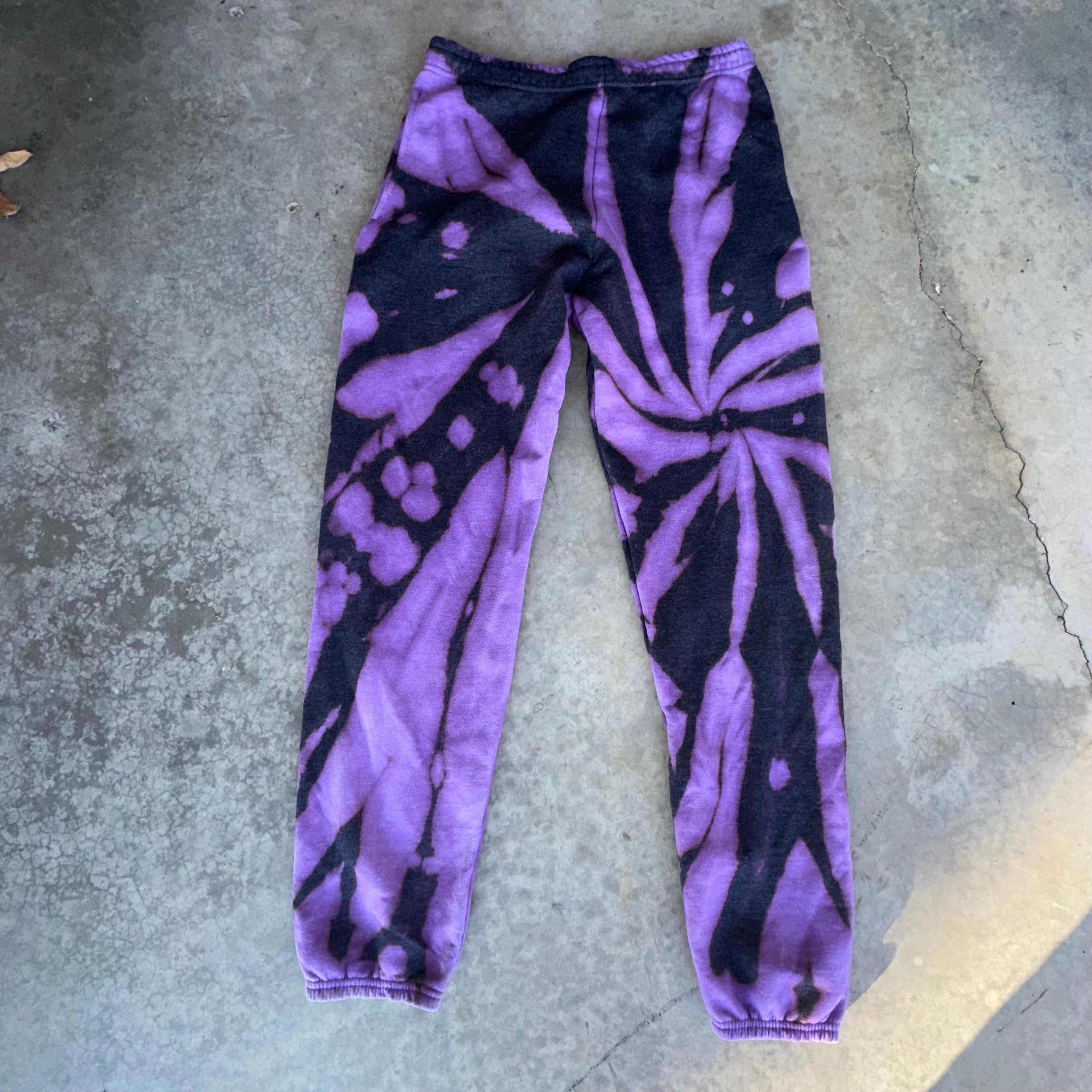Purple Reverse Tie Dye Pants