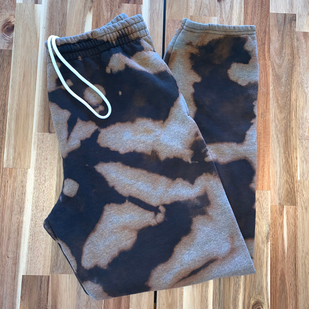 Black Marbled Sweat Pant