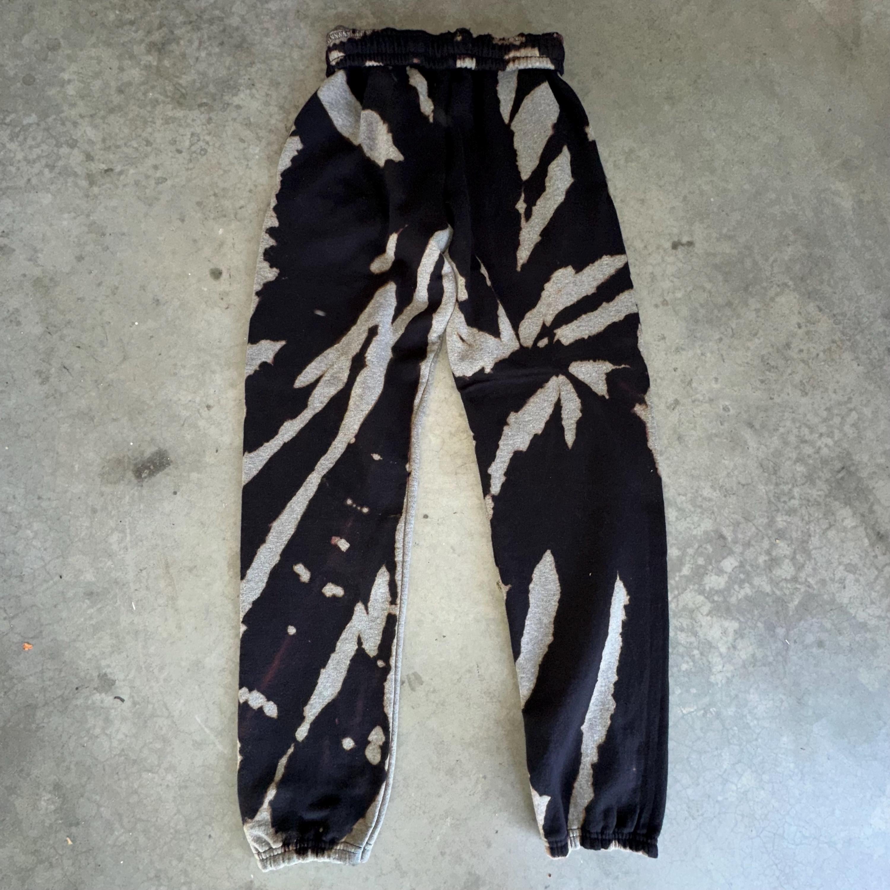 Black Reverse Tie Dye Sweat Pants