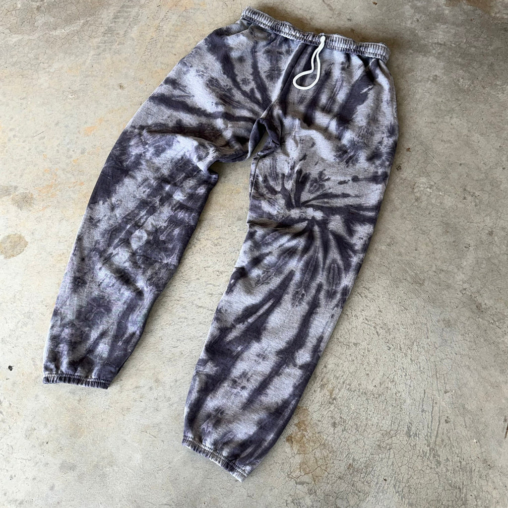 Grey and Black Tie Dye Sweat Pants