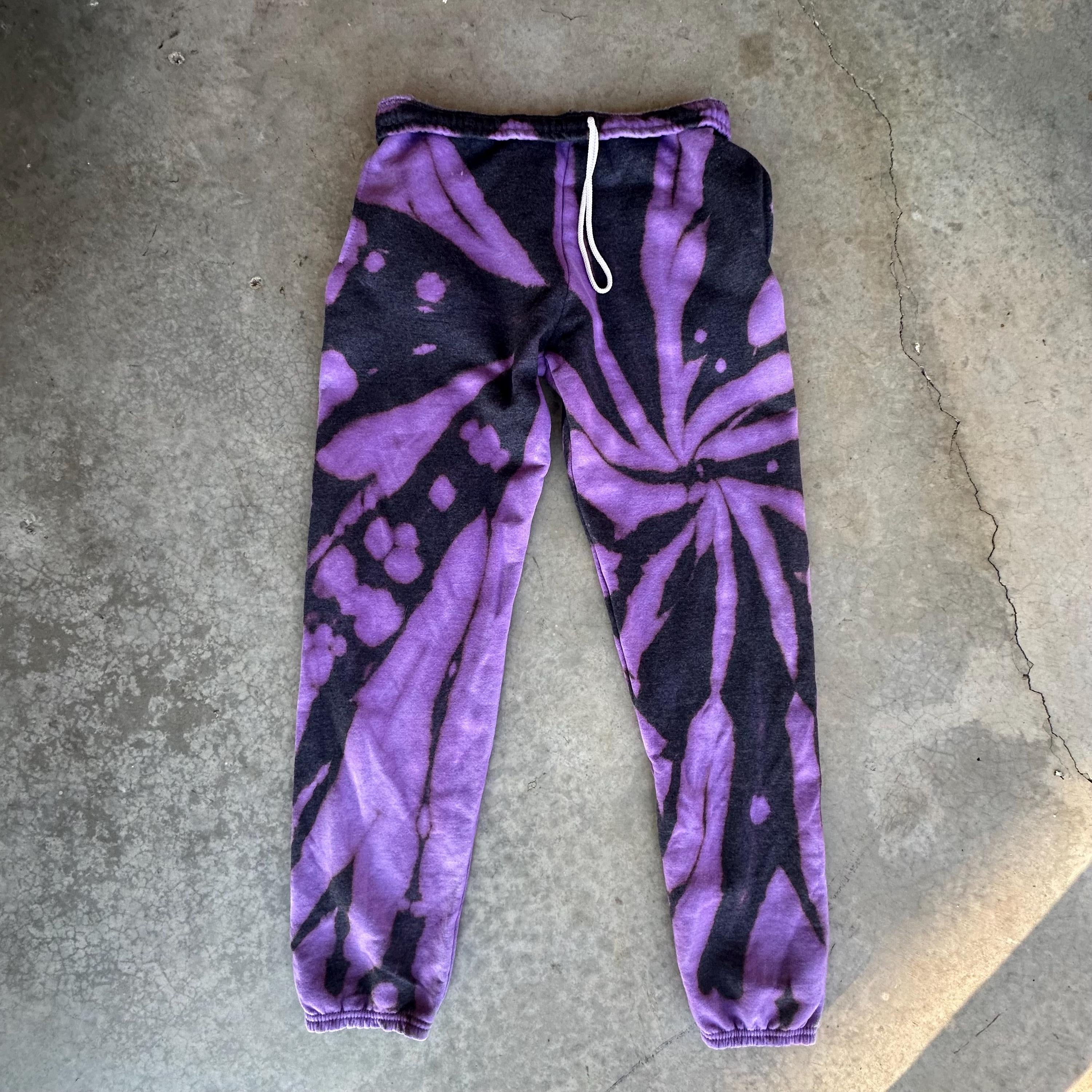 Purple Reverse Tie Dye Pants