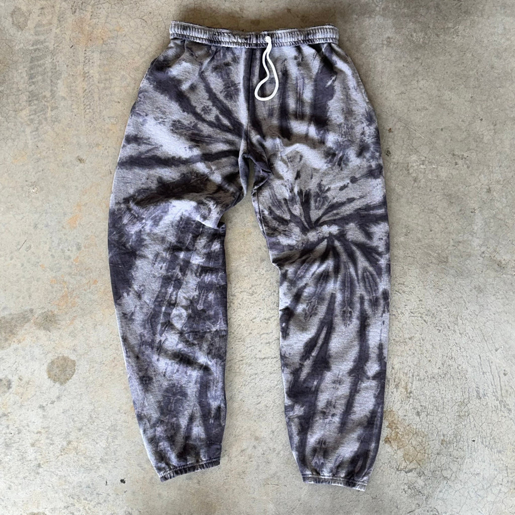 Grey and Black Tie Dye Sweat Pants