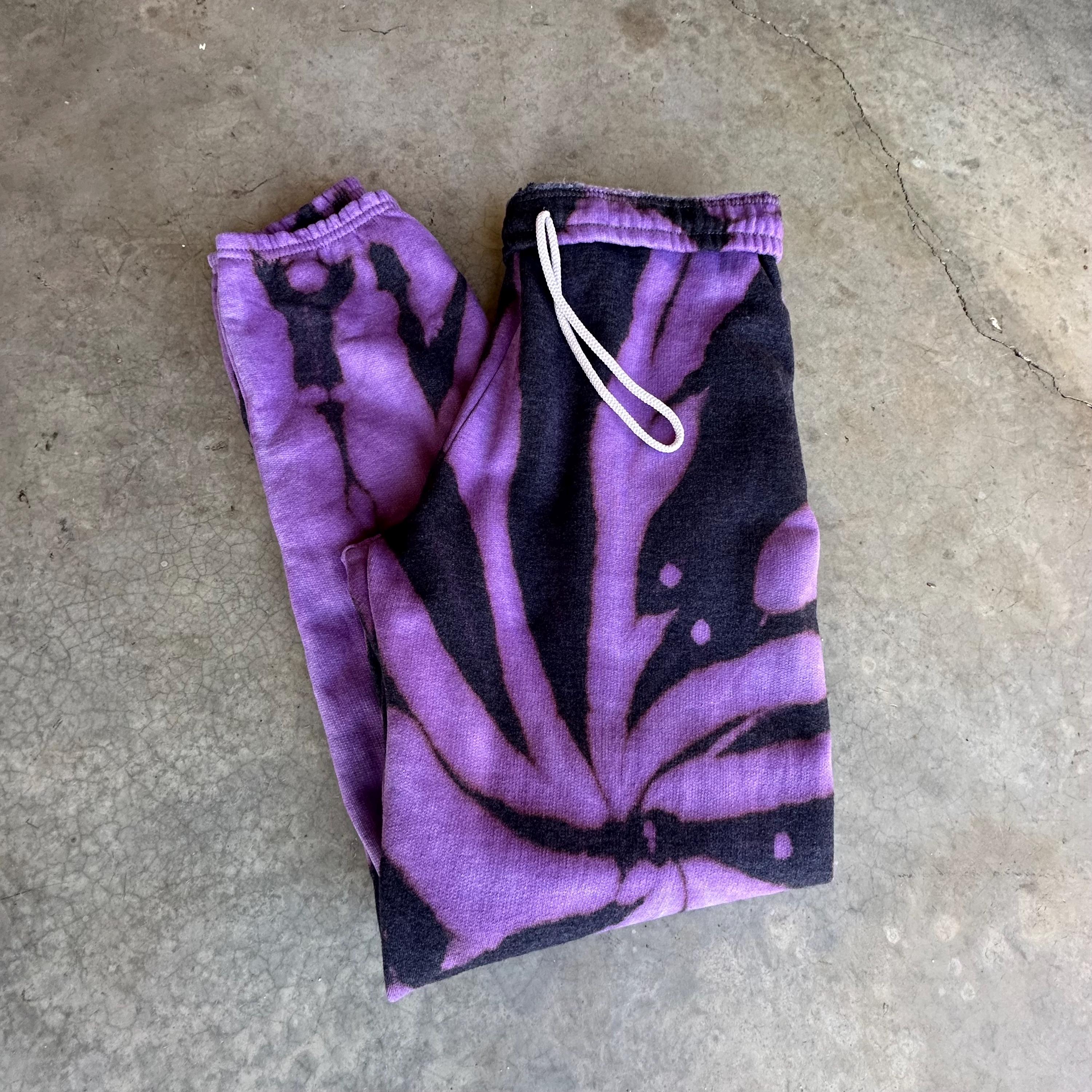 Purple Reverse Tie Dye Pants