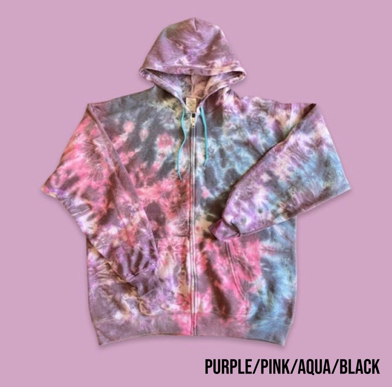 Pink TIE DYE Zip Up Hoodie